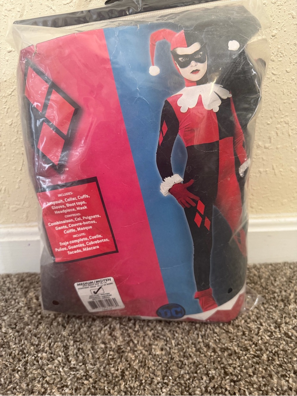 DC Harley Quinn Classic Jumpsuit Costume - Red and Black